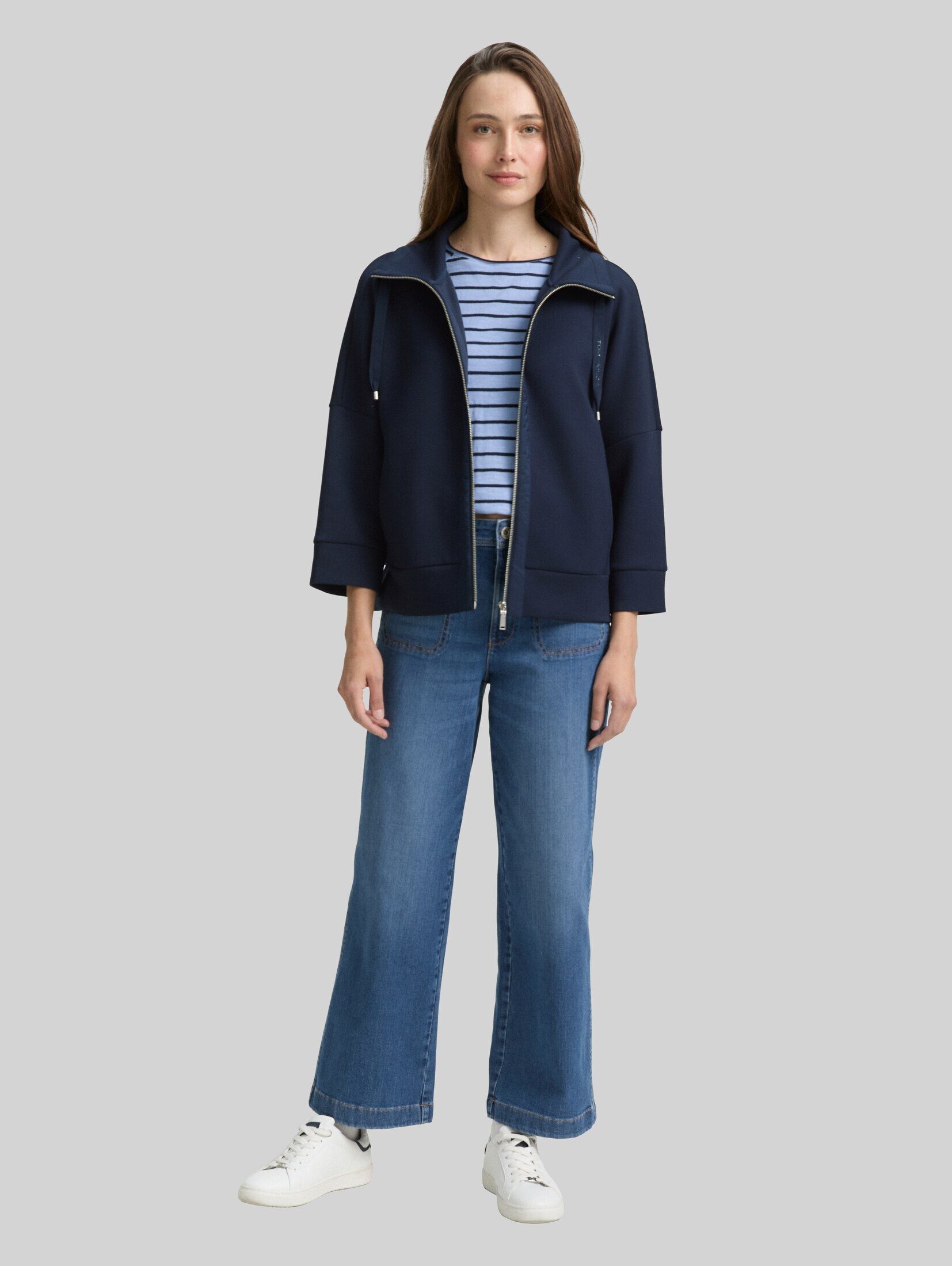 TOM TAILOR Sweatjacke Strick & Sweatshirts Boxy Fit Scuba Sweatjacke – Bild 5 von 5