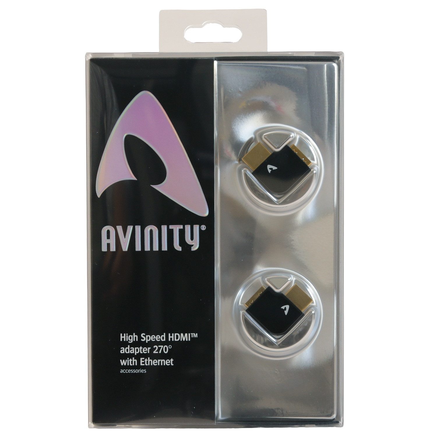 AVINITY 2er Set HDMI Winkel-Adapter Rechts + Links 90 Grad HDMI-Adapter HDMI zu HDMI, 270° 90° Winkeladapter HDMI 2.0b TV 8K 4K UHD Full HD Winkelstecker