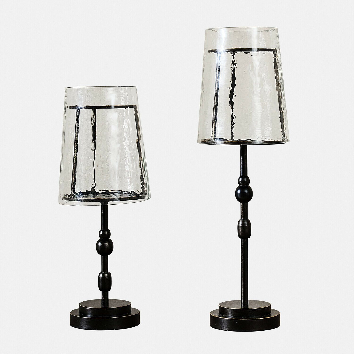 Mirabeau Kerzenständer Kerzenhalter 2er Set Hartcliff dunkelbraun/klar