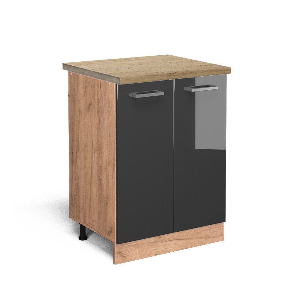 Vicco Unterschrank R-Line, Anthrazit Hochglanz/Goldkraft Eiche, günstig online kaufen
