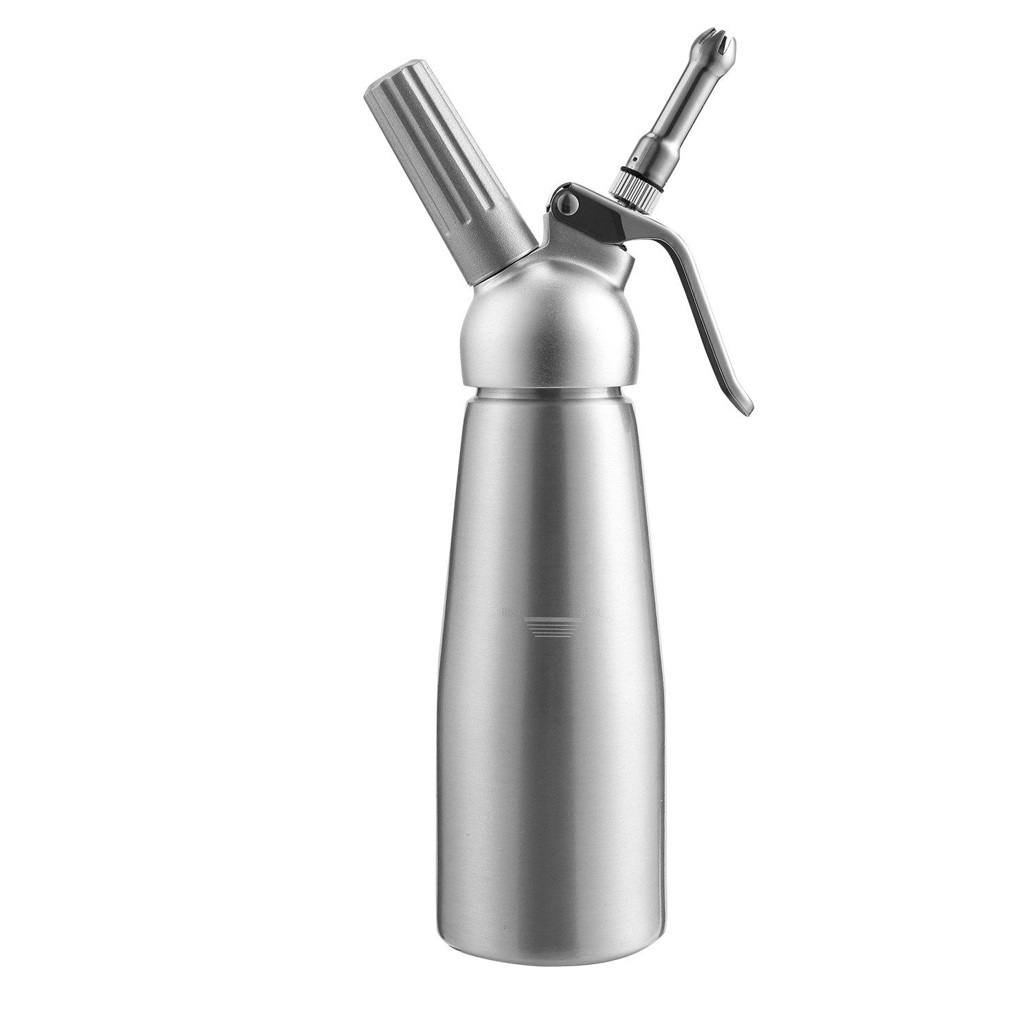 Clanmacy Sahnesyphon Profi Sahnespender Sahnesyphon Schlagsahnebereiter 3 Edelstahl 500ML, (Aluminium, 3 Edelstahl Tüllen und 1 Reinigungbürste, 1-tlg) für die Zubereitung von Schlagsahne Mousse