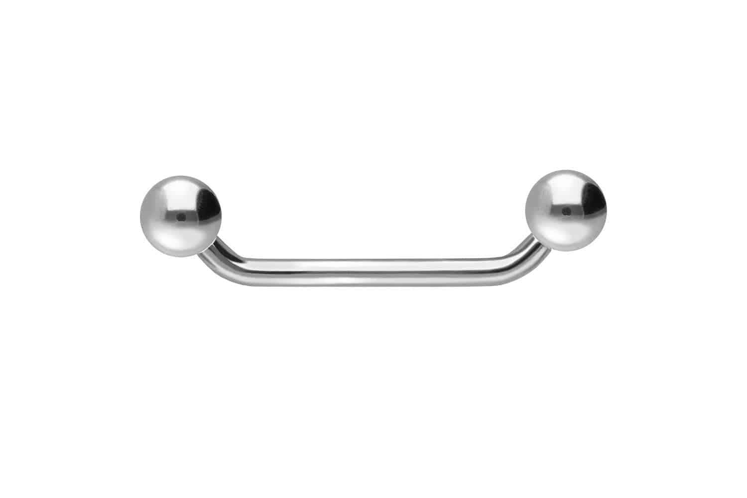 Brustwarzenpiercing Titan Surface Barbell (45 Grad) mit Kugeln