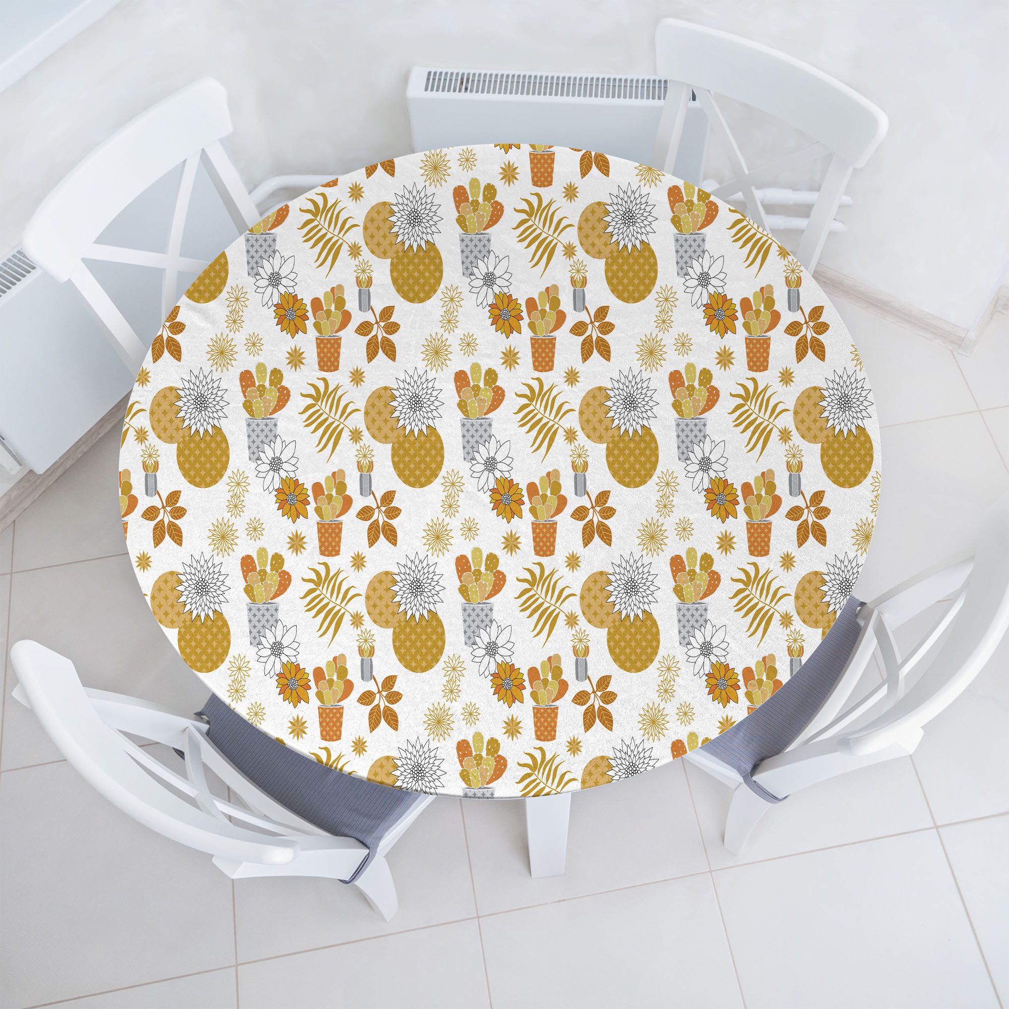 Tischdecke Rundum-elastische Stofftischdecke
