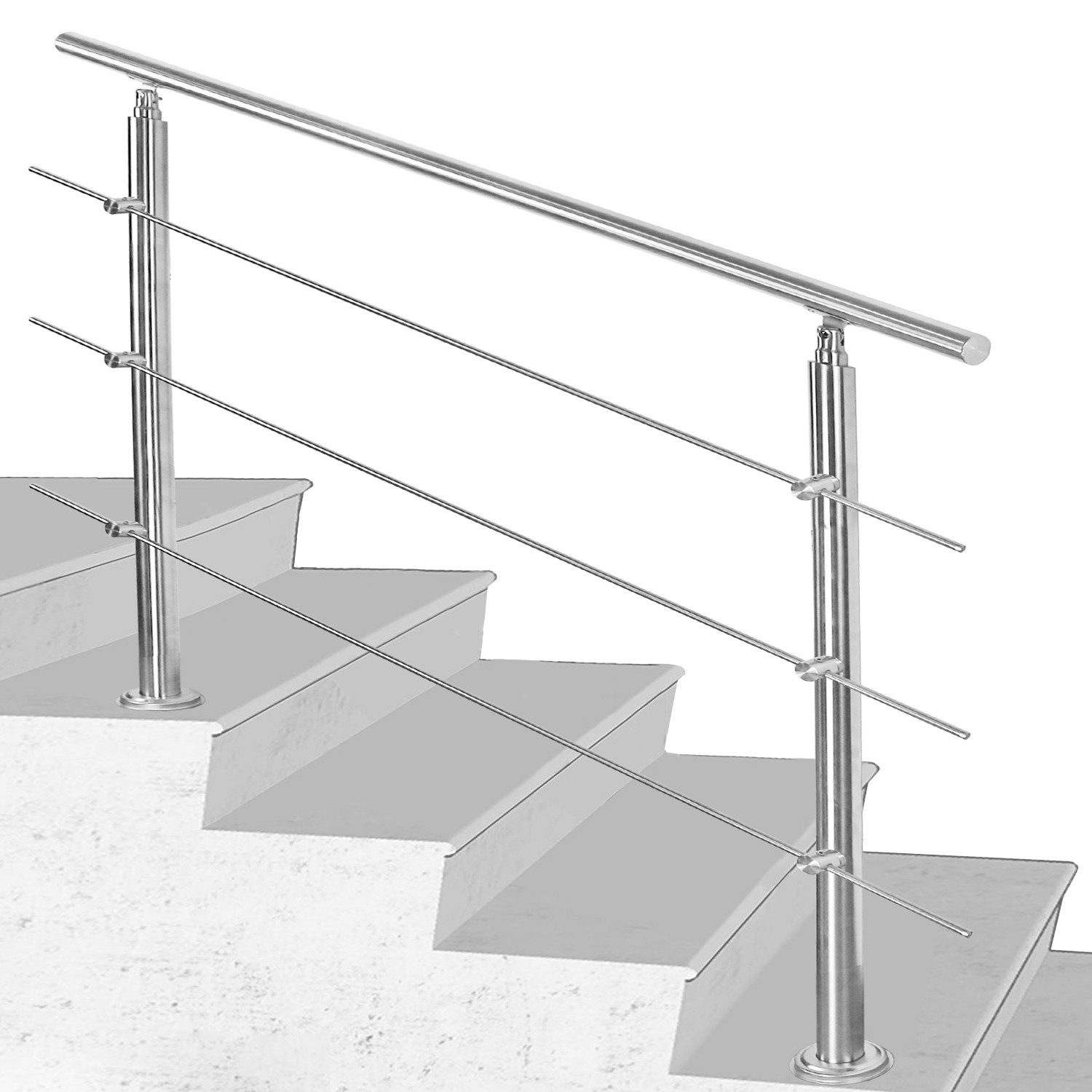 Clanmacy Treppengeländer Geländer Edelstahl Handlauf 80-180cm günstig online kaufen
