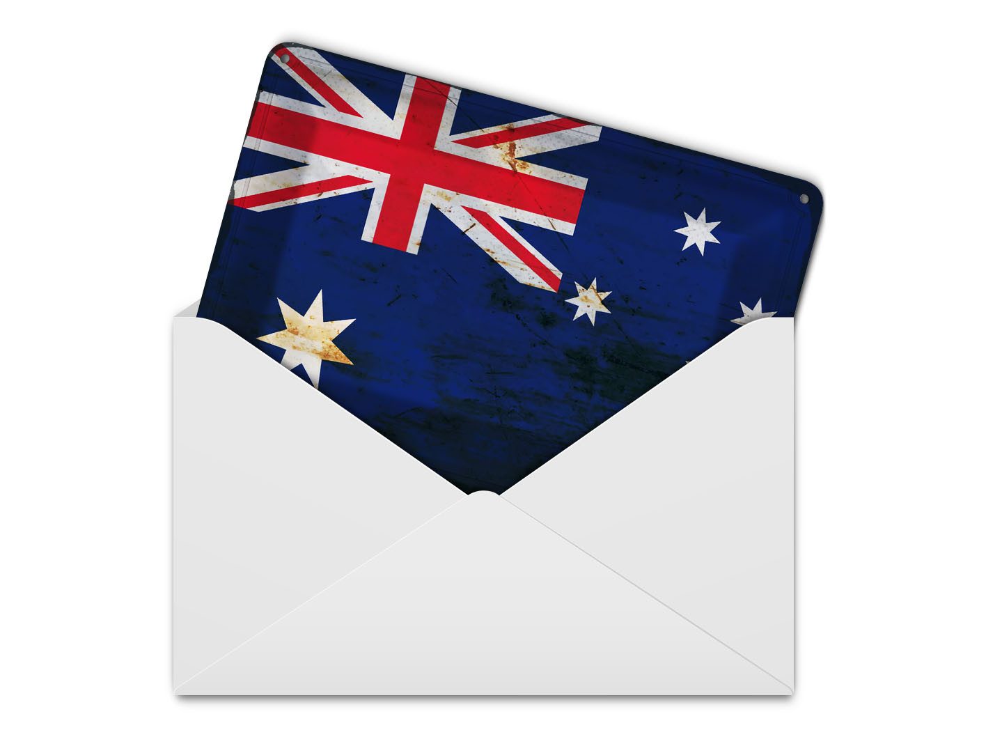 Femer GmbH Postkarte Flagge Australien 14x10 cm Flag Australia Rost, unfrankiert