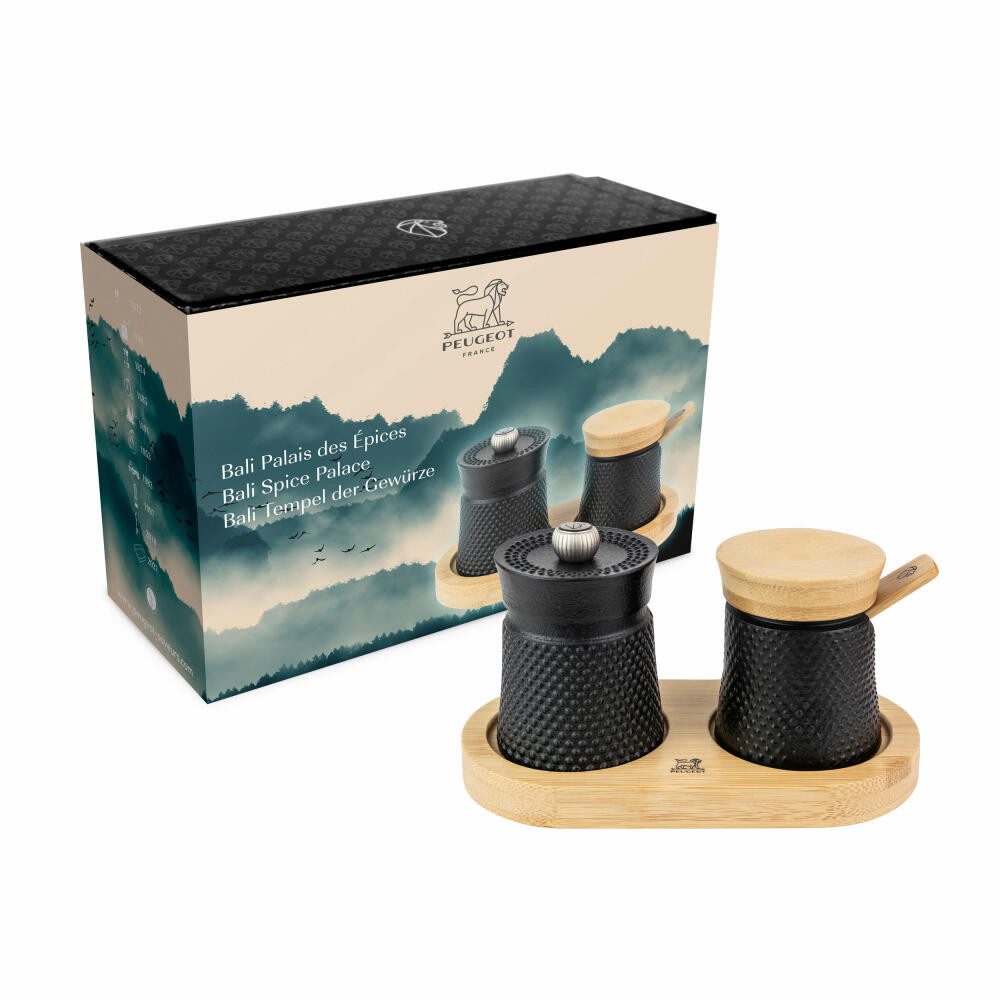 PEUGEOT Pfeffermühle Gewürzset BALI - TEMPEL DER GEWÜRZE 8cm Salzgefäß Manuell Manuell