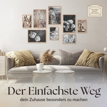 Heimlich Poster Set als Wohnzimmer Deko, Bilder DIN A3 & DIN A4, Wild One, Blumen