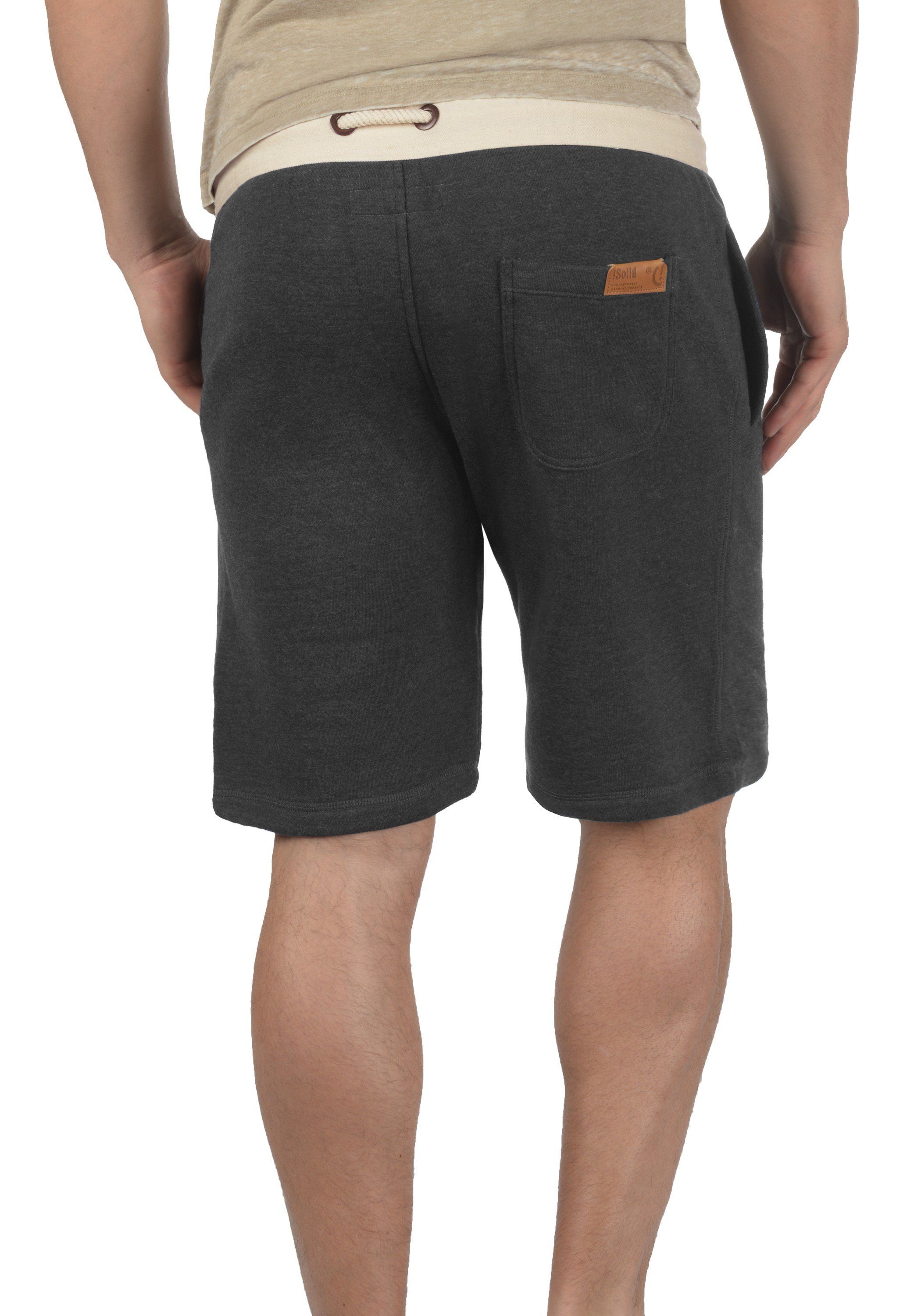 mit Taukordeln kurze Knopfleiste Sweatshorts SDTripShorts Grey und (8288) Dark Hose !Solid Melange