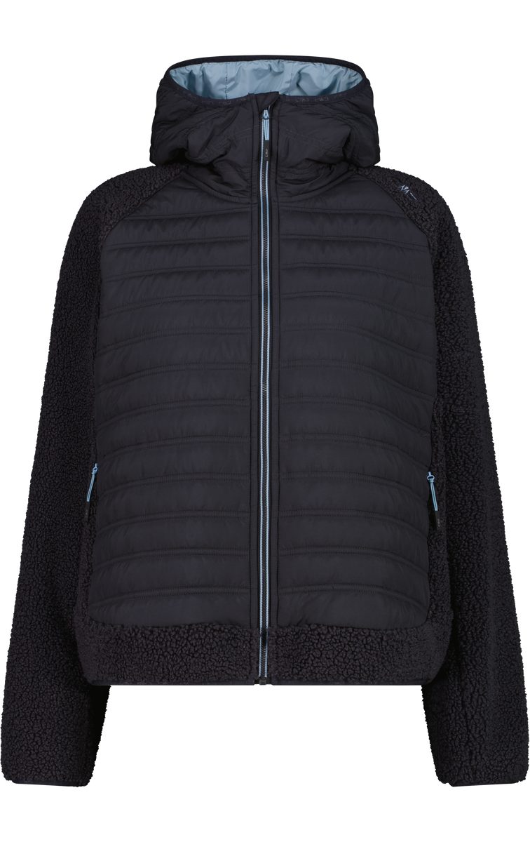 CMP Longsleeve WOMAN JACKET HYBRID FIX HOOD ANTRACITE