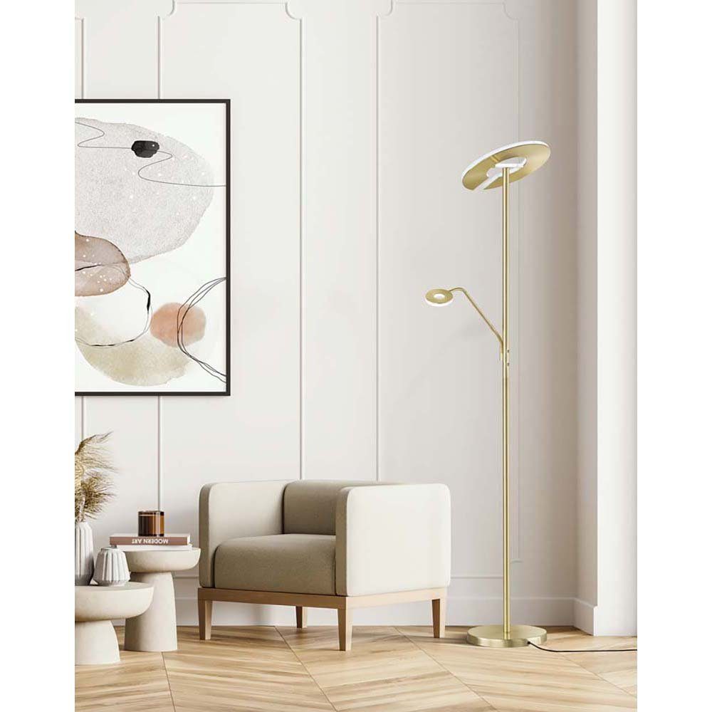 FISCHER & HONSEL LED Stehlampe, LED-Leuchtmittel fest verbaut, Neutralweiß, Warmweiß, Deckenfluter Leselampe Stehleuchte dimmbar CCT LED Wohnzimmerleuchte H