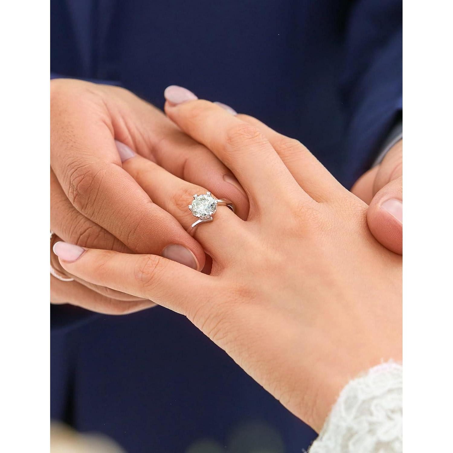 LuxusKollektion Verlobungsring Verlobungsring Damen 1-2 Karat Moissanite Schneeflocke Silber 925