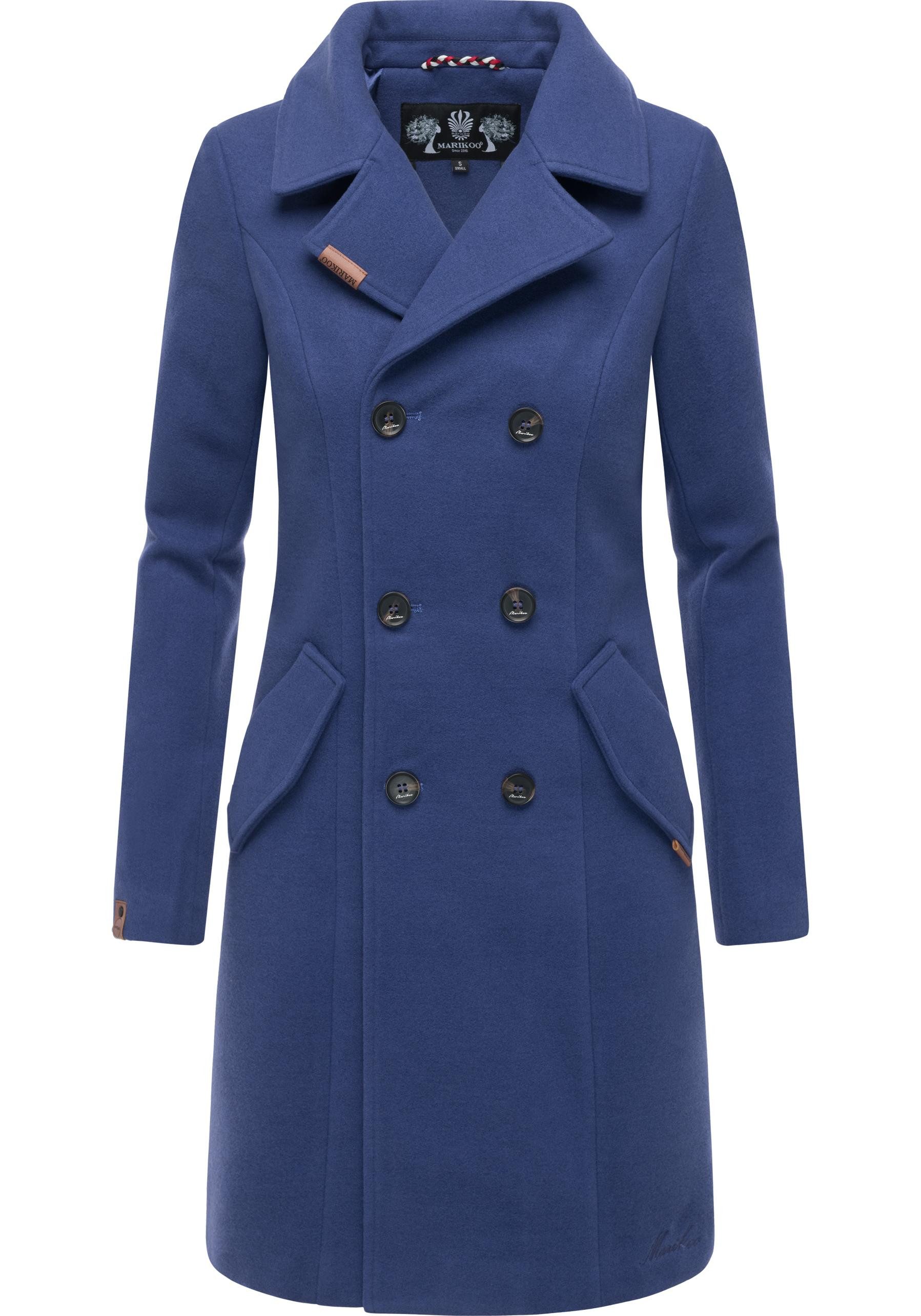 Marikoo Kurzmantel Nanakoo edler Damen Trenchcoat in Wollmantel-Optik