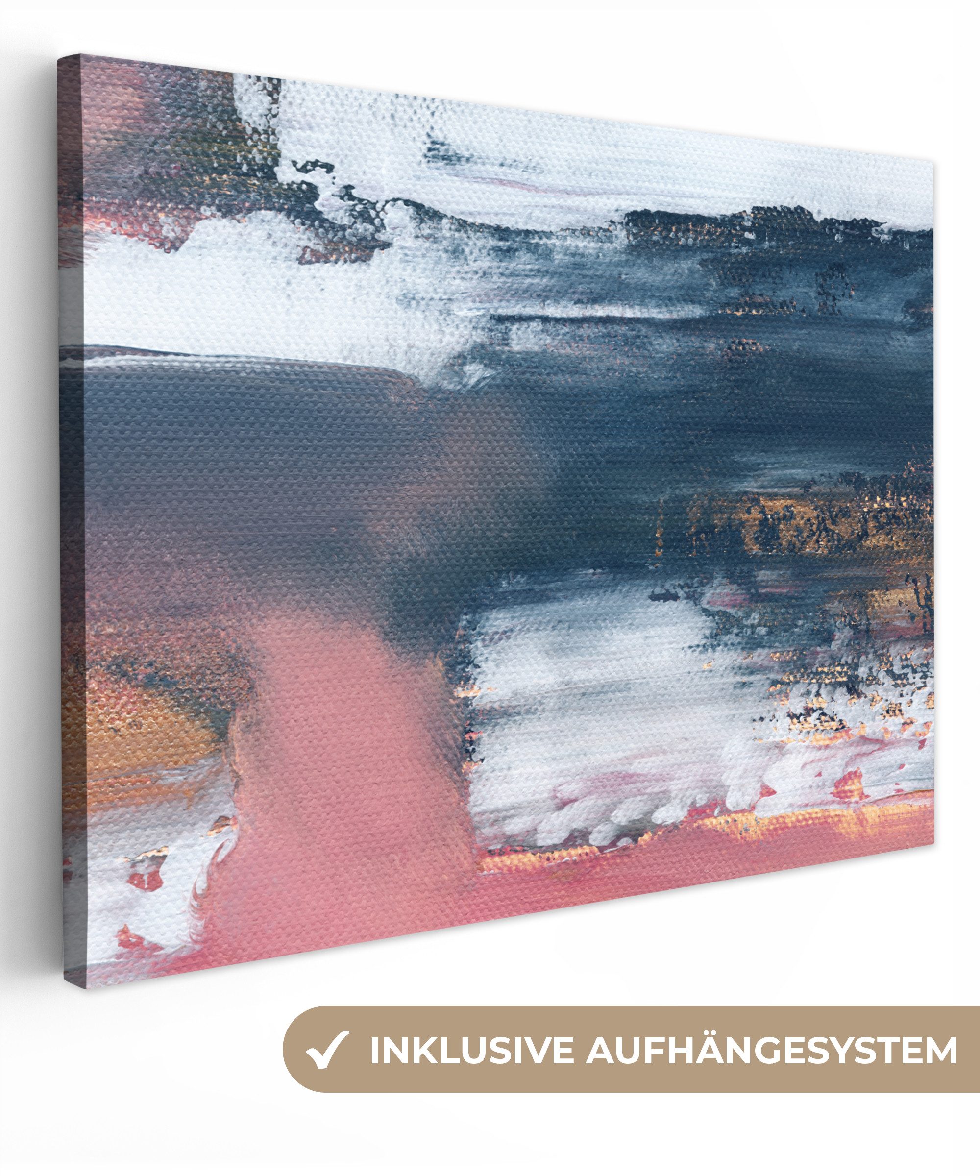 OneMillionCanvasses® Leinwandbild Abstrakt - Malerei - Design, (1 St), Wandbild Leinwandbilder, Aufhängefertig, Wanddeko 40x30 cm