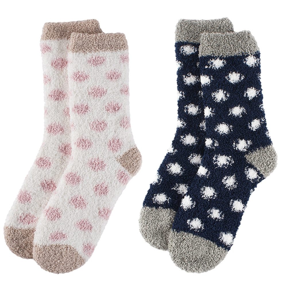 Hüttensocken Homey Dots Hüttenschuhe Damen Kuschelsocken Damen Socken Plüsch Hausschuhe