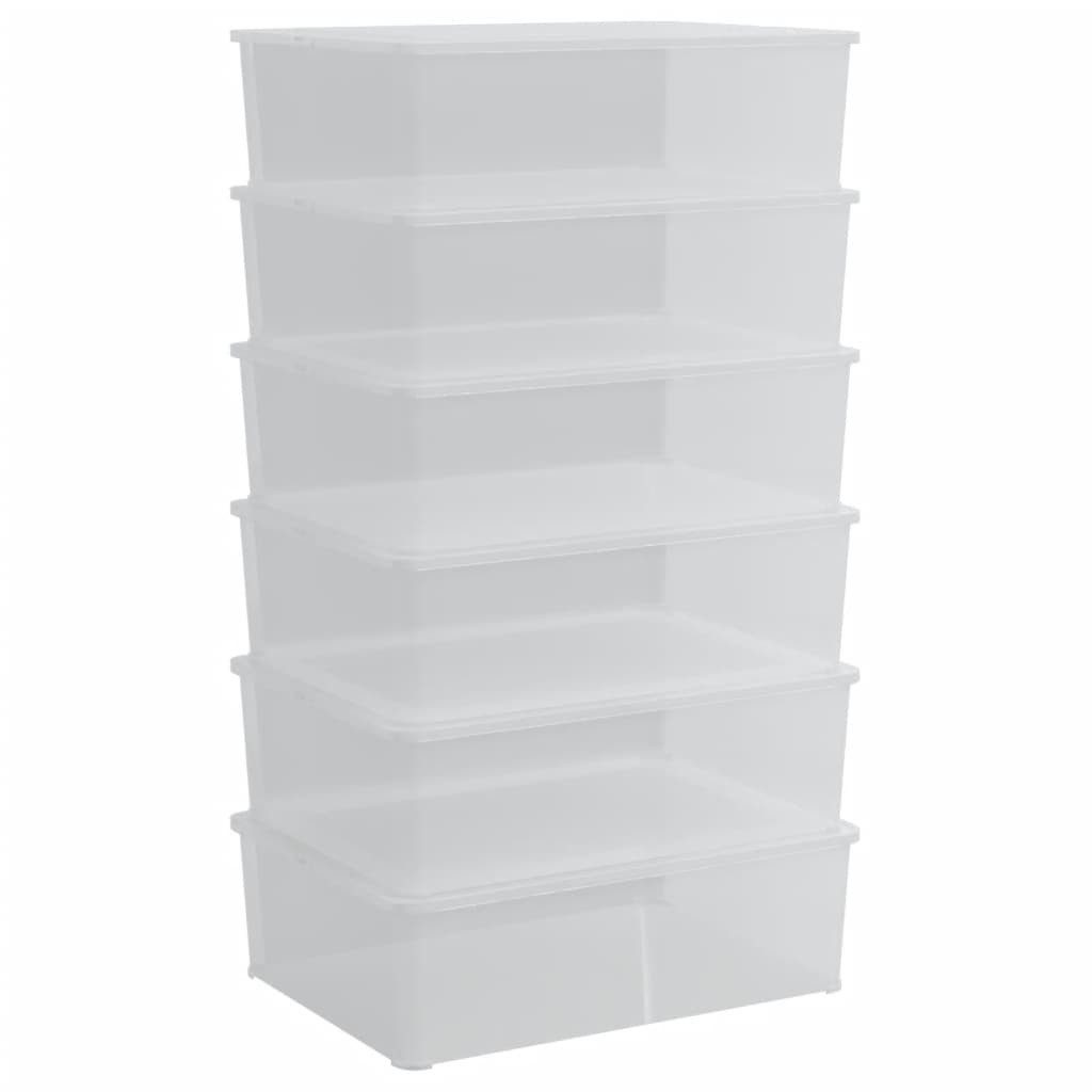 vidaXL Aufbewahrungsbox Aufbewahrungsboxen 6 Stk. Kunststoff 25 L Stapelbar (6 St)