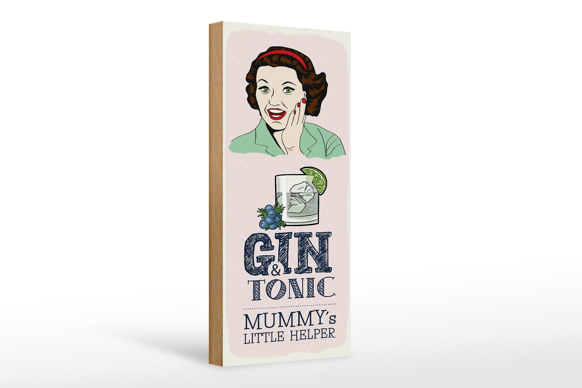 Holzbild Spruch lustig Gin Tonic Mummy´s Helper 10x27cm