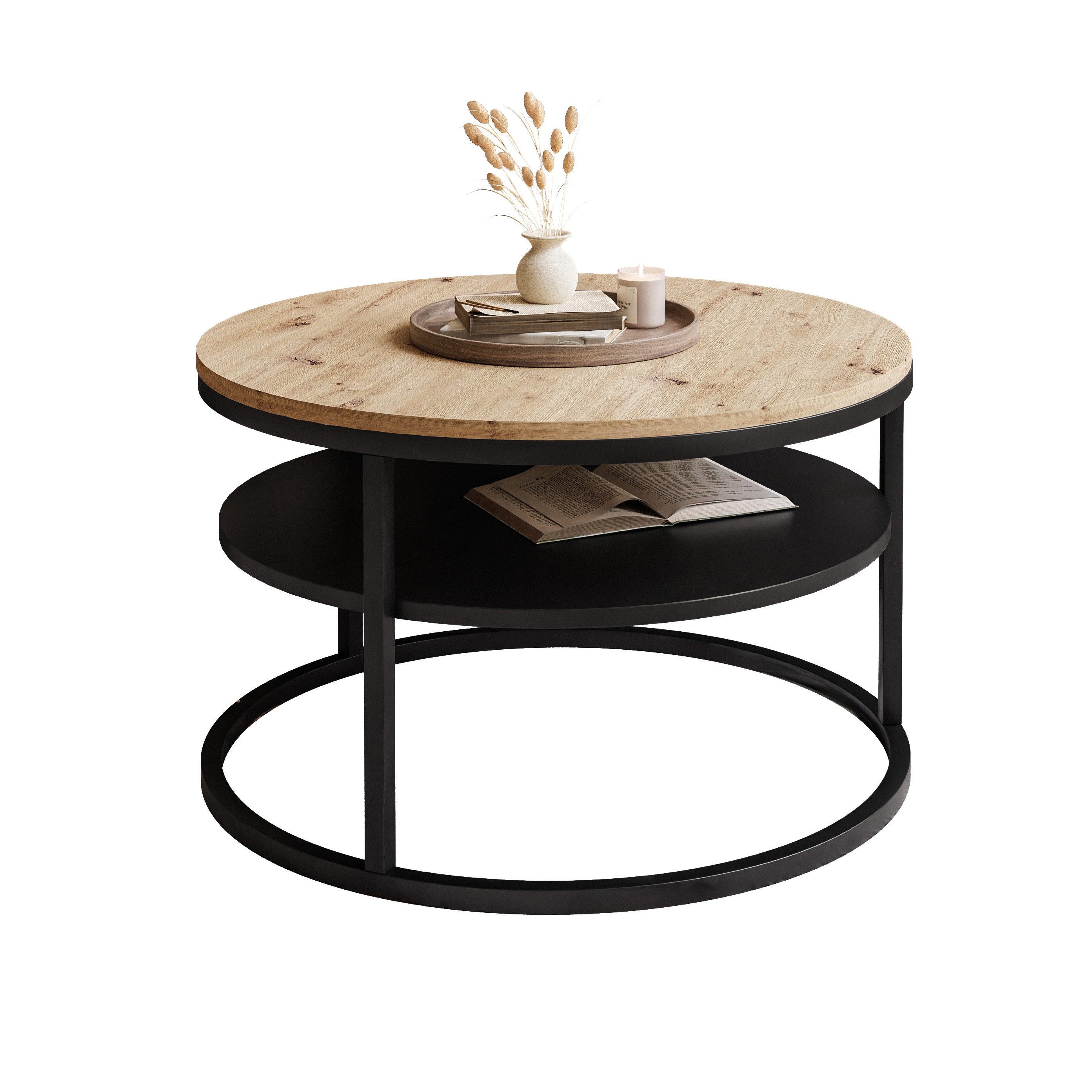 Lookway Couchtisch CIRI SLIM LOFT mit Ablage (1 Tisch), Durchmesser: ⌀ 60 cm, Höhe: 42 cm – Bild 5 von 5
