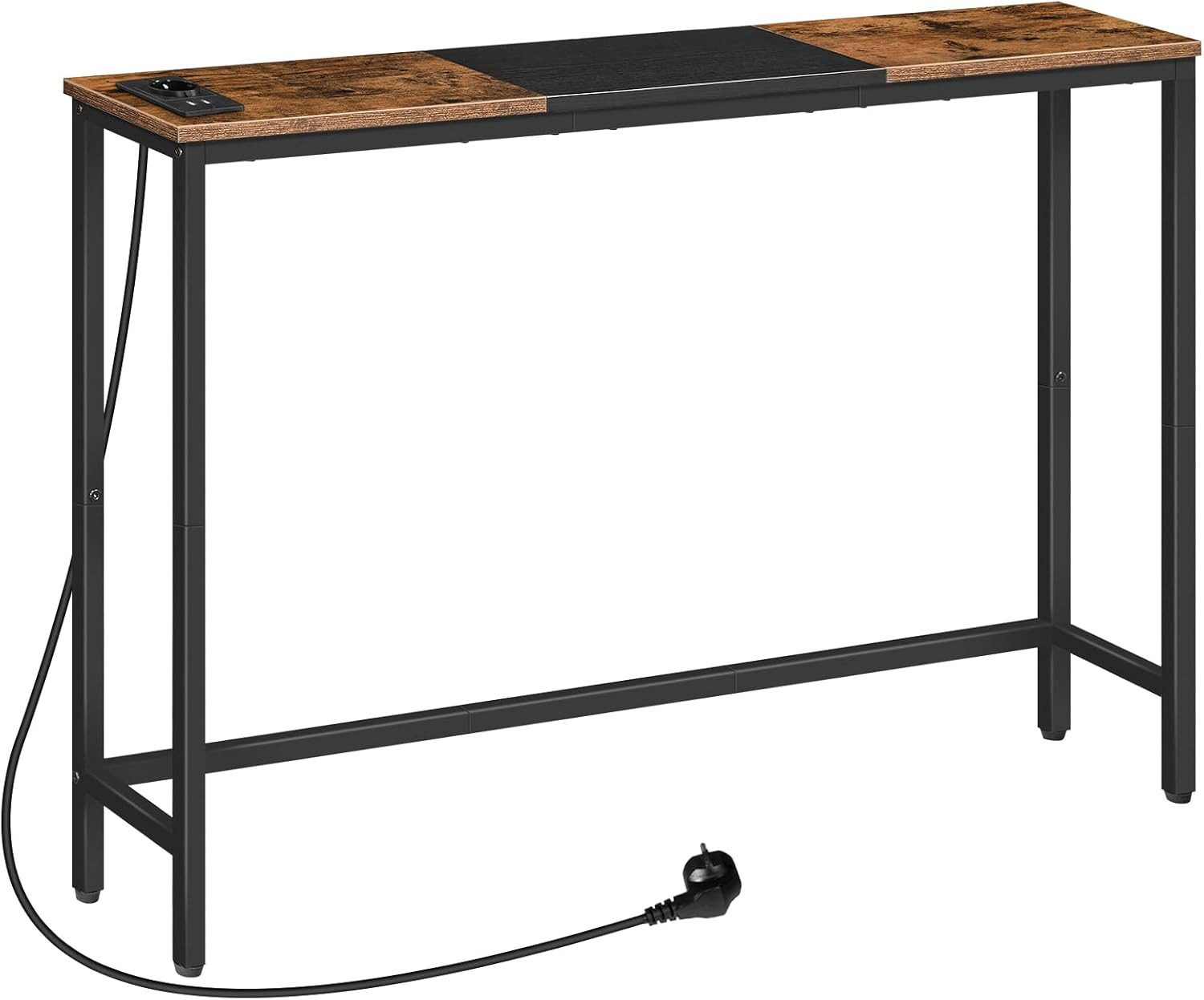 Hoobro Konsolentisch Eingangstisch mit Ladestation Steckdose und USB-Anschlüssen
