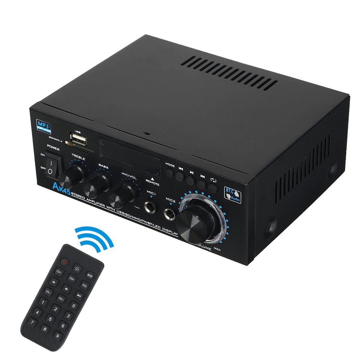 Stereo Verstärker Audio) 5.0 Schwarz 2.0-Kanal Insma HiFi (600W Mini bluetooth Auto-Subwoofer