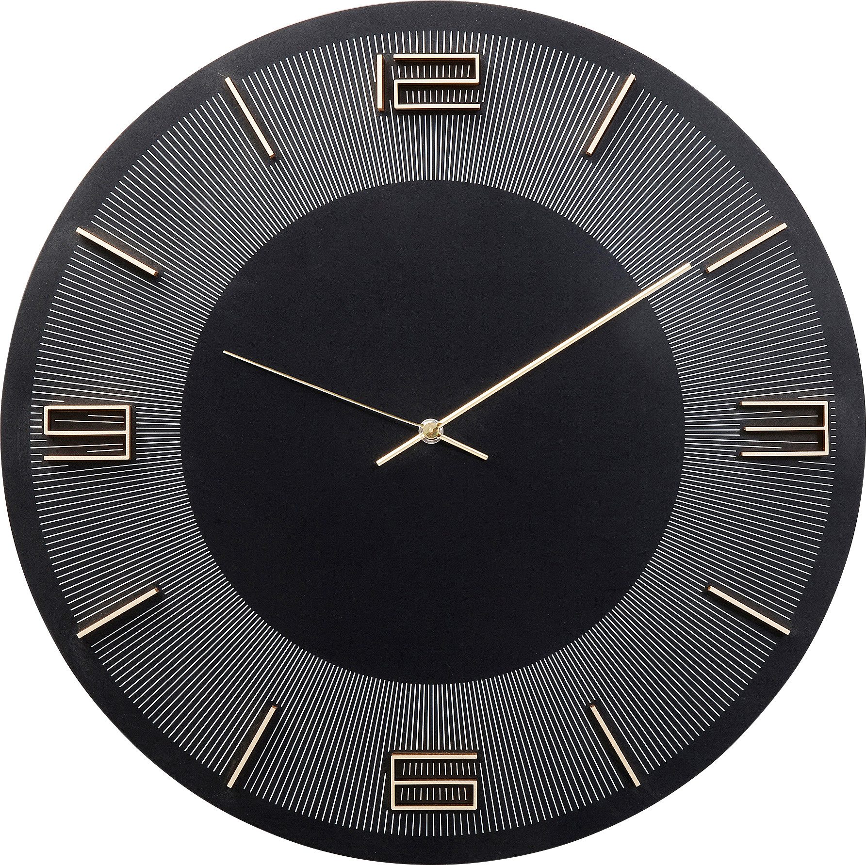 Kare Design Wanduhr Wanduhr Leonardo Schwarz/Gold Ø49cm