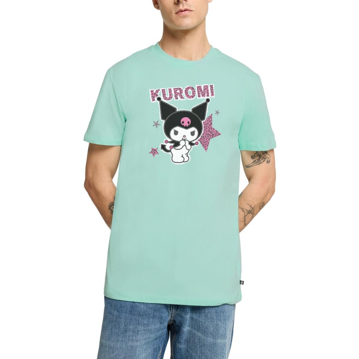 T-Shirt Kuromi Mit Schriftzug Leo Stil Männer Premium T-Shirt