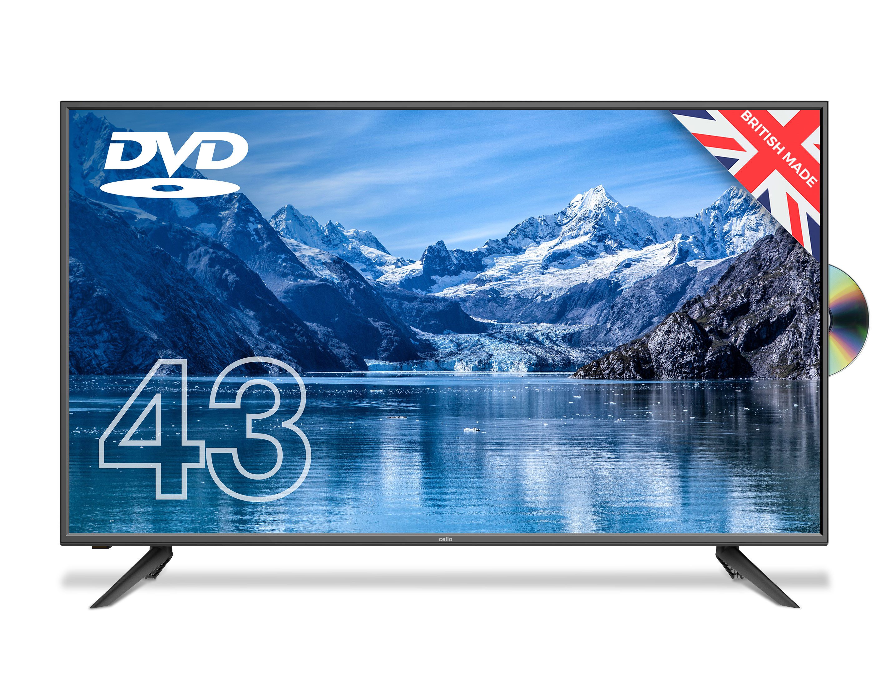 Cello 43 Zoll Full‑HD LED‑TV mit integriertem DVD‑Player, Triple‑Tuner, HDMI LED-Fernseher (109 cm/43 Zoll, Full-HD, Integrierter DVD‑Player, Triple‑Tuner)