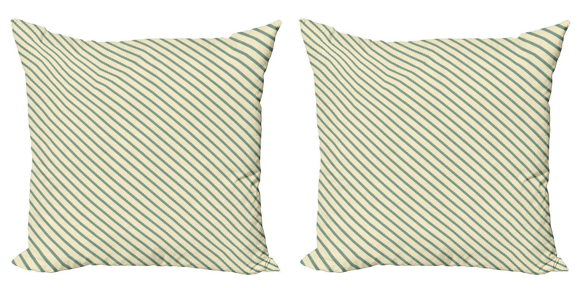 Bias-Grün-Streifen Accent Abakuhaus Kissenbezüge Retro (2 Digitaldruck, Stück), Doppelseitiger Modern