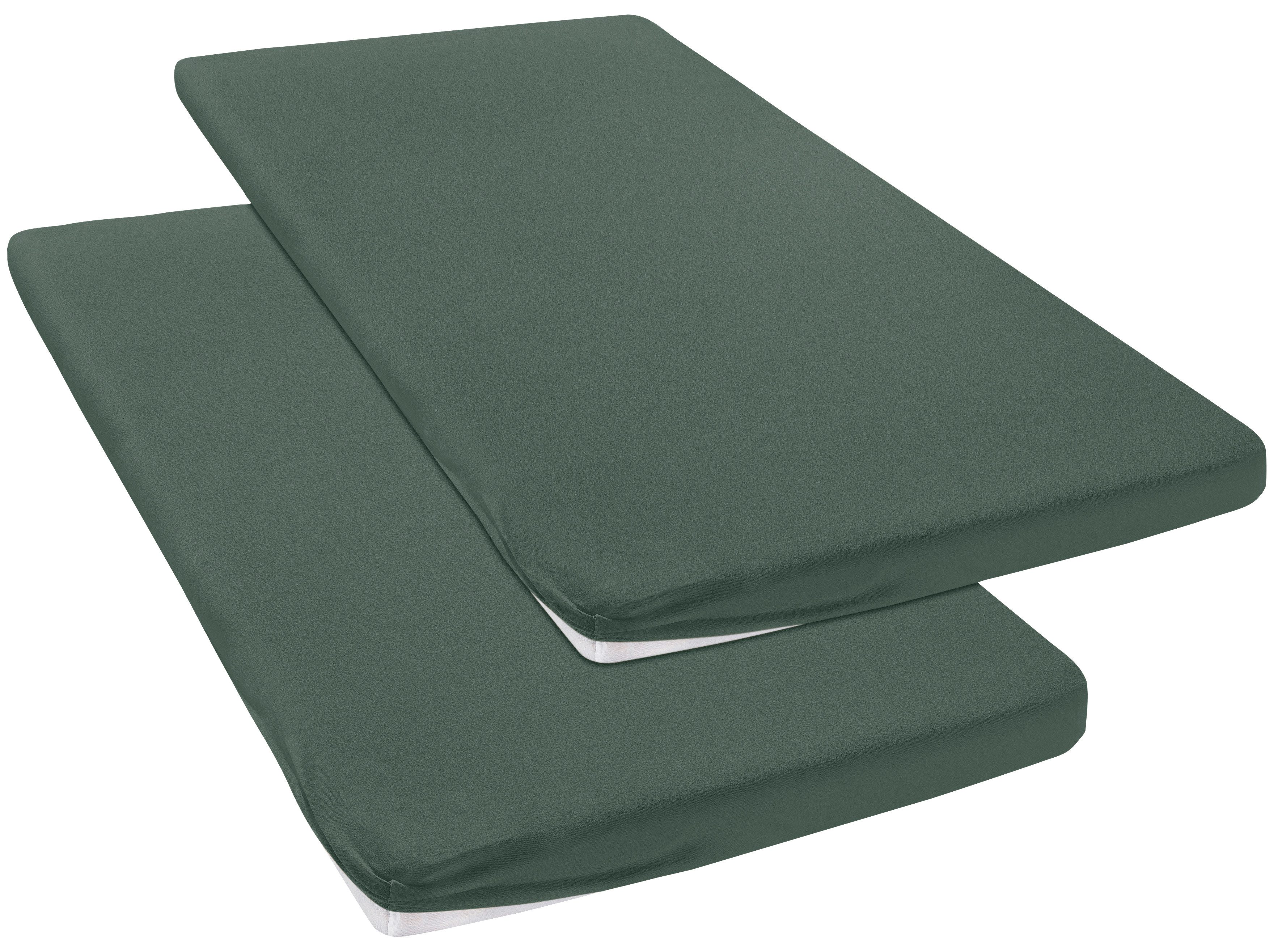 OTTO home Spannbettlaken Topper Basic, in Gr. 90x200, 140x200 oder 180x200 cm, Microfaser-Jersey, Gummizug: rundum, (2 Stück), Baumwolle, Matratzen bis 8 cm Höhe, Bettlaken, Spannbetttuch, Laken