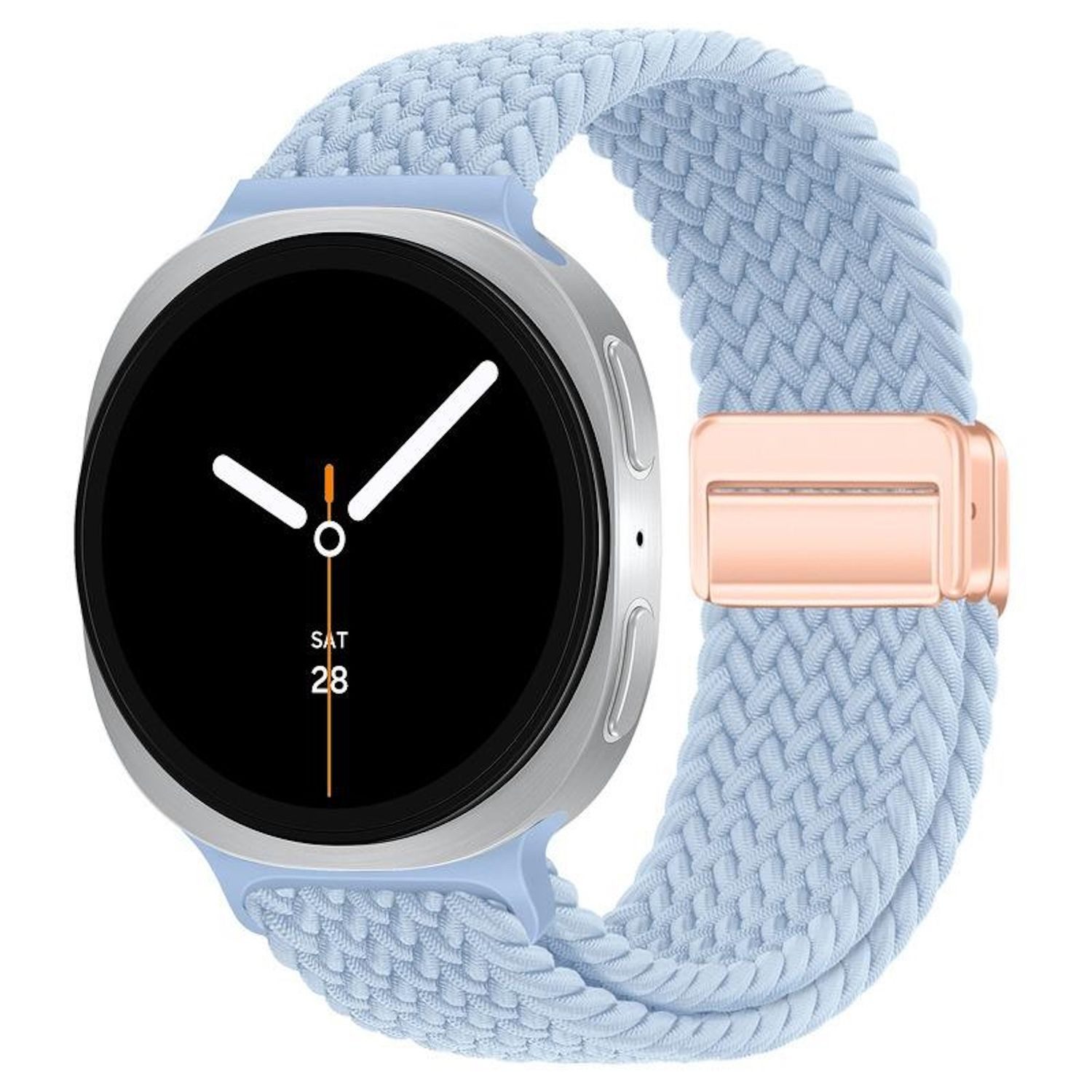 Wigento Smartwatch-Armband Magnetverschluss Nylon für Samsung Galaxy Watch 9 / 8 / 8 Classic Loop, Atmungsaktiv, verstellbar, magnetisch