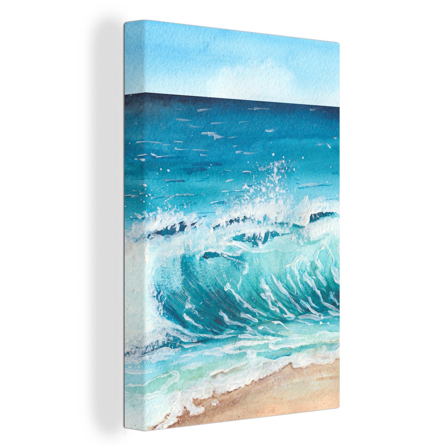 OneMillionCanvasses® Leinwandbild Meer - Golf - Strand, (1 St), Leinwandbild fertig bespannt inkl. Zackenaufhänger, Gemälde, 20x30 cm