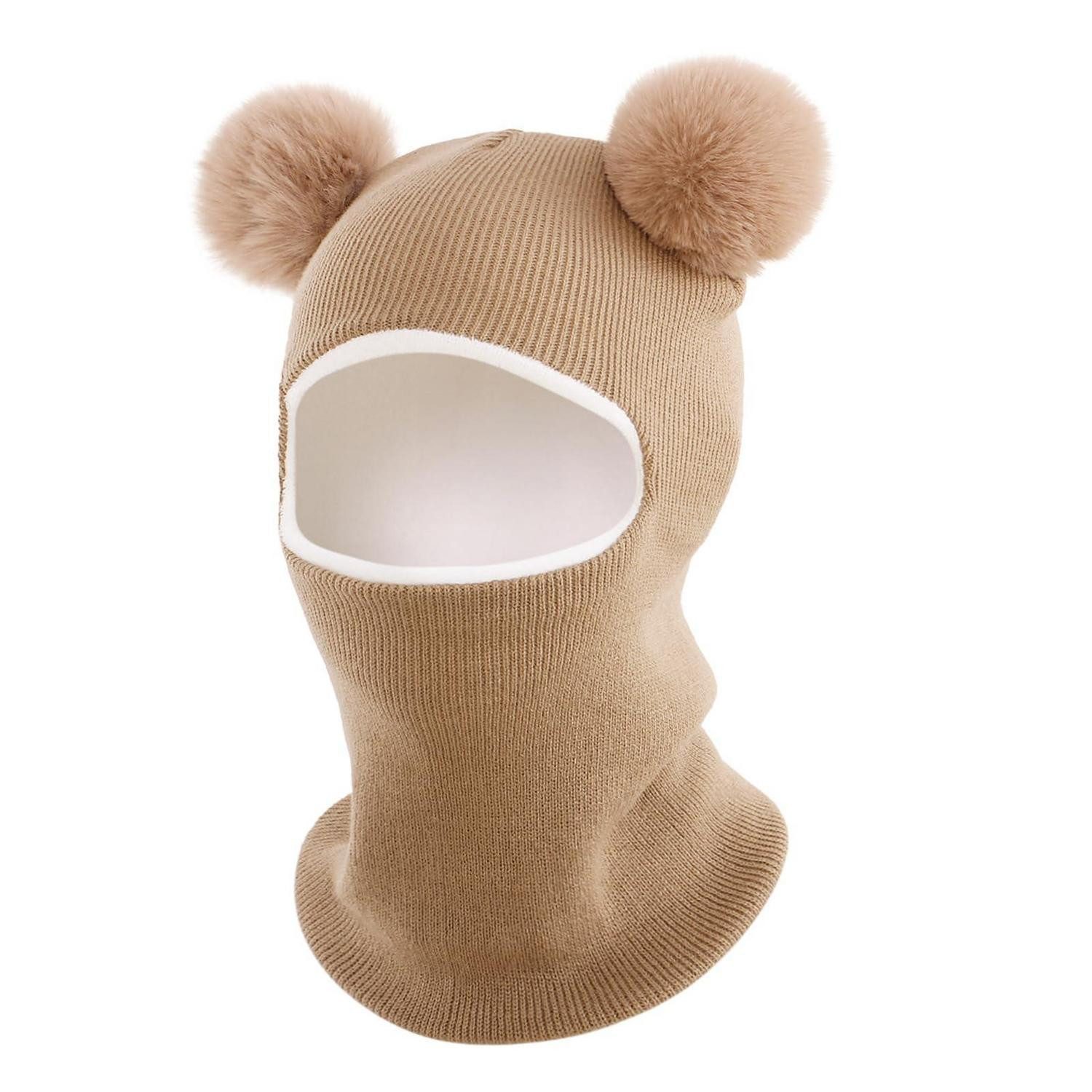 LuxusKollektion Sturmhaube Wintermütze Baby Kinder Schlupfmütze Thermo Winddicht Dicker Khaki