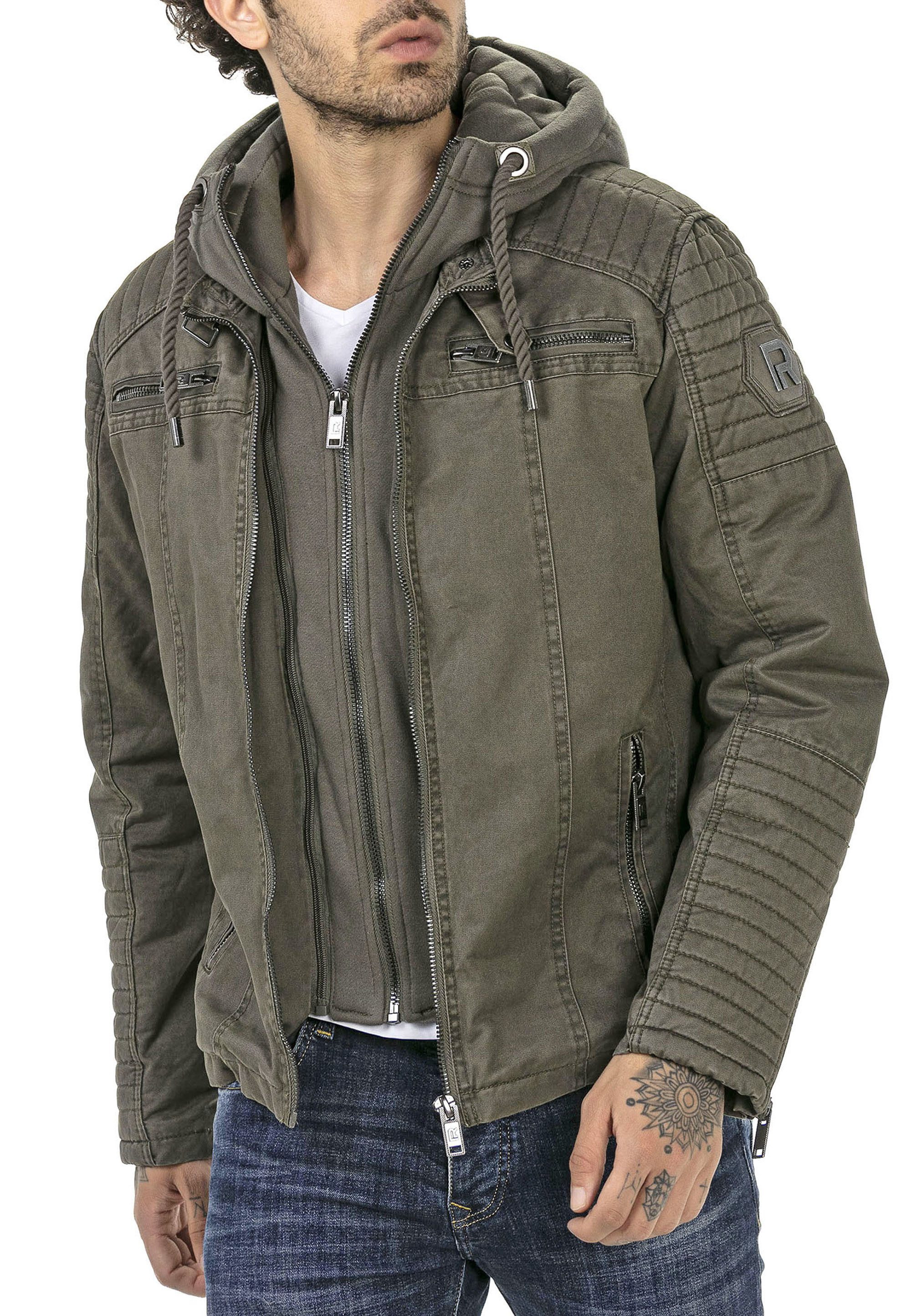 RedBridge Bikerjacke mit abnehmbarer Kapuze Übergangsjacke