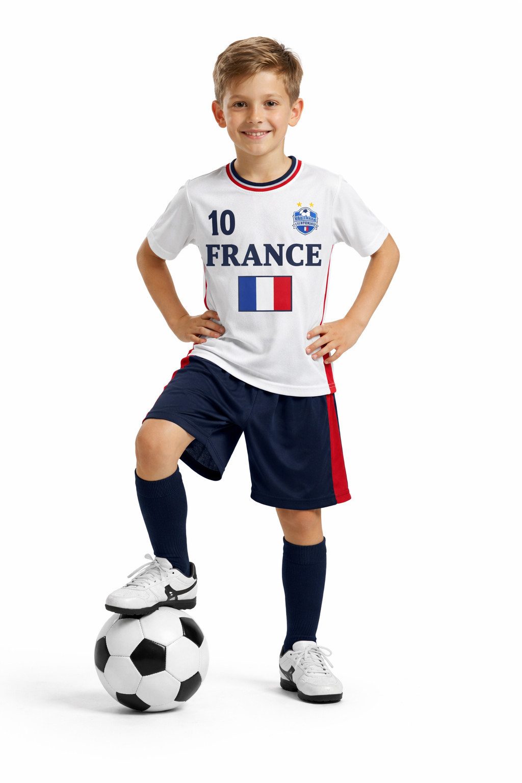 Fashion Boy Fußballtrikot Fussball Fan Set Frankreich, France, Trikot + Shorts, JS283e (Set)