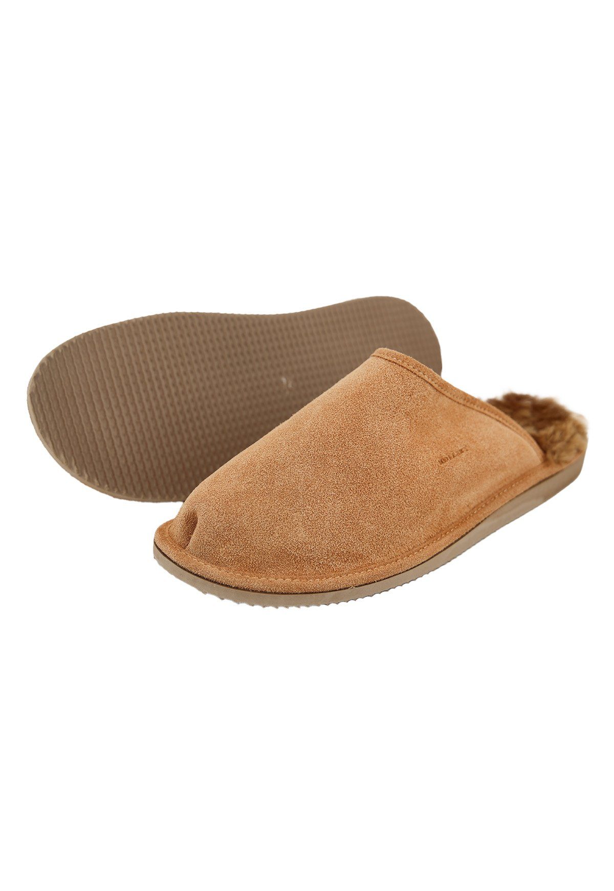 Hollert Hausschuh Herren Lammfell Hausschuhe Anton Cognac Merino Schaffell Echtleder