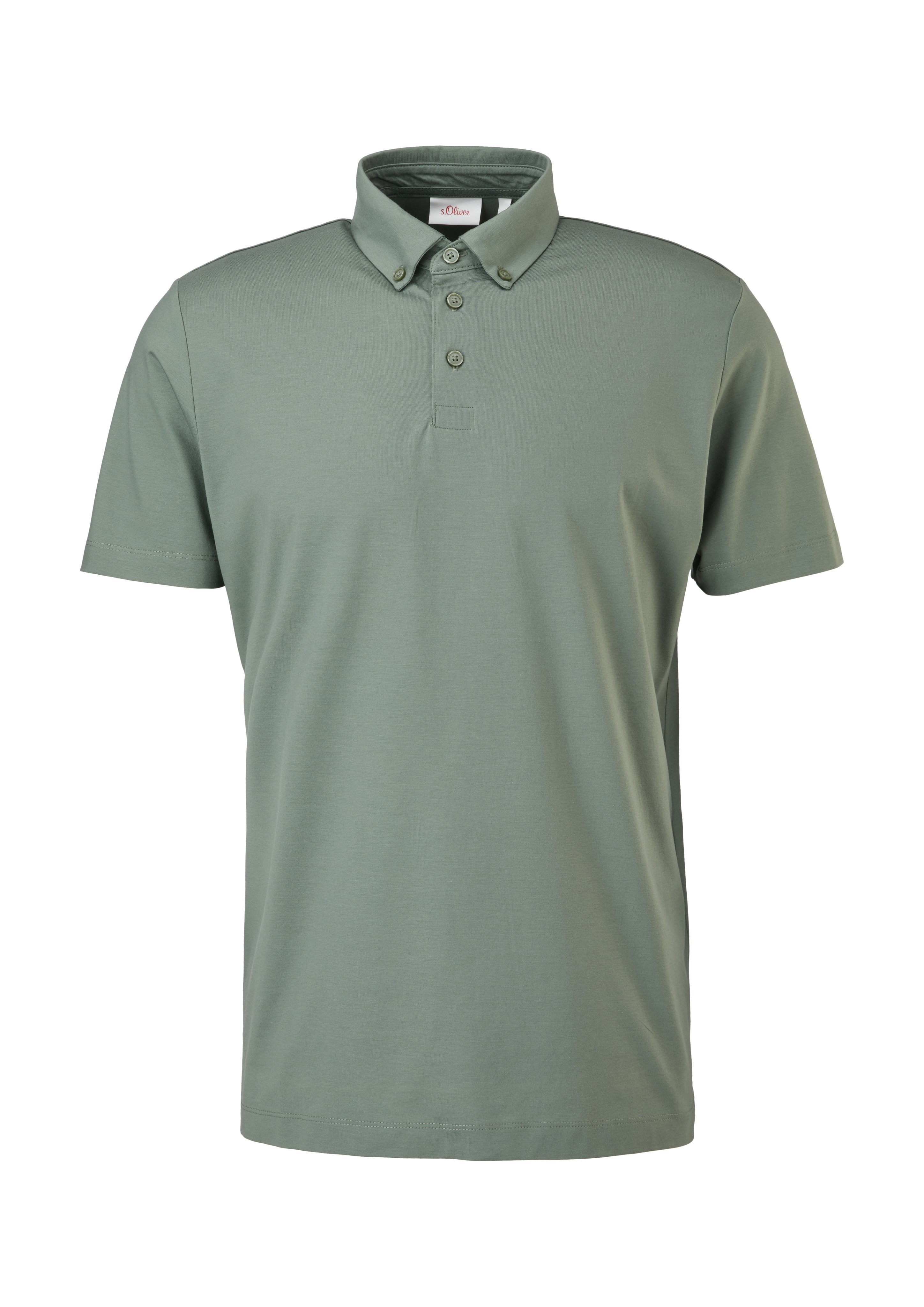 Herren Shirts s.Oliver Kurzarmshirt Polo-Shirt mit Button-Down-Kragen (1-tlg)