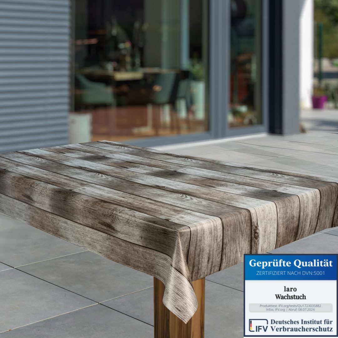 laro Tischdecke Wachstuch-Tischdecken Abwaschbar Holzoptik Grau rechteckig günstig online kaufen