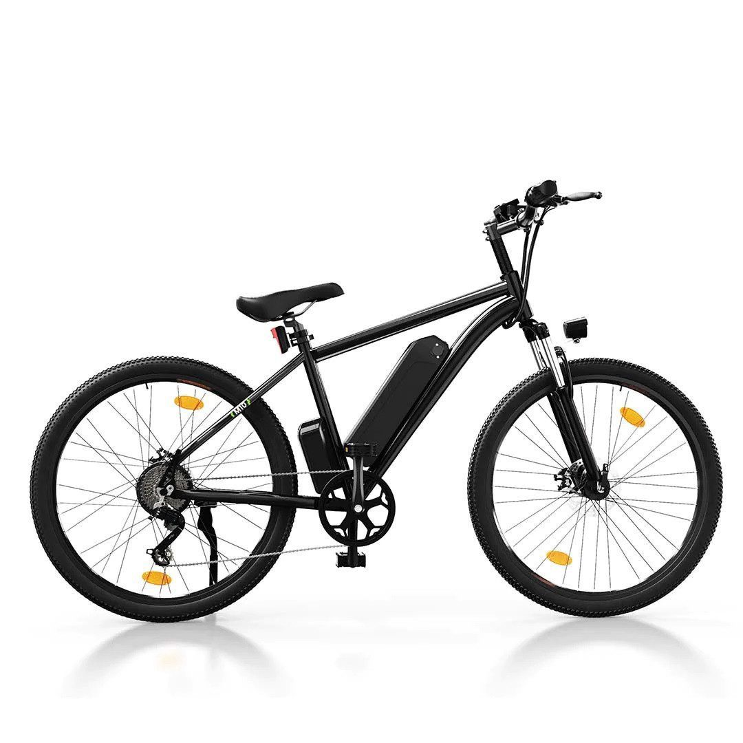 iscooter E-Bike 26 Zoll Elektrofahrrad mit LED-Helm, abnehmbarer Akku, Kettenschaltung, Heckmotor, ABS Duales Bremssystem, Höchstlast 150 kg, 7-Gang Shimano Schaltung