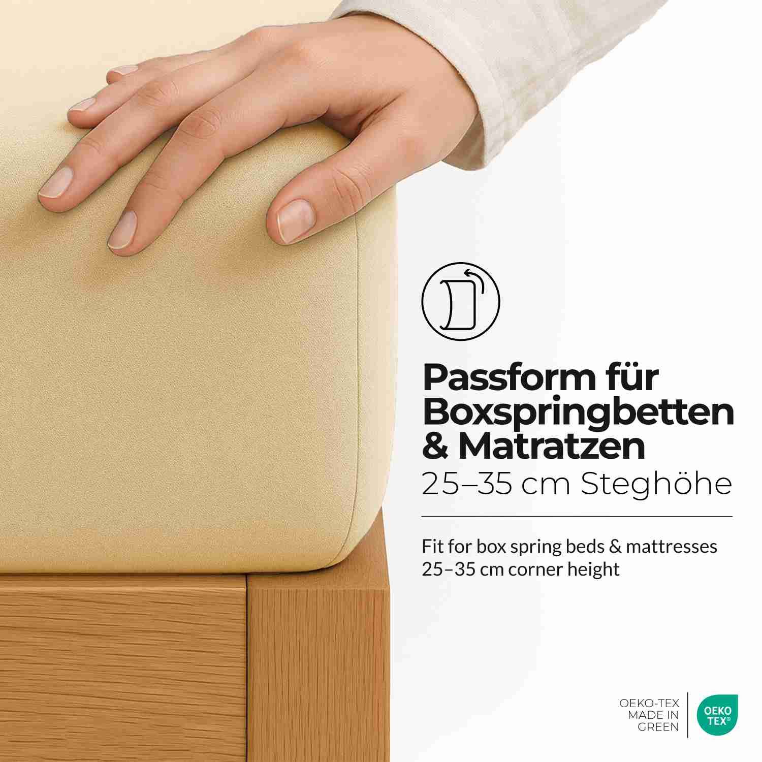 etérea Himmlische Qualität Spannbettlaken etérea Extra Jersey Spannbettlaken 90x200 -, Jersey, Gummizug: rundum, (1 Stück) – Bild 3 von 5