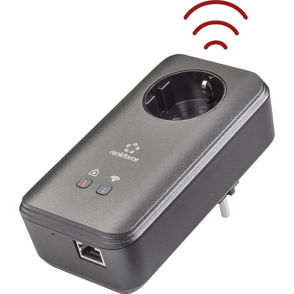 Renkforce Renkforce PL600D WiFi Powerline WLAN Einzel Adapter RF-3385556 500 M Reichweitenverstärker
