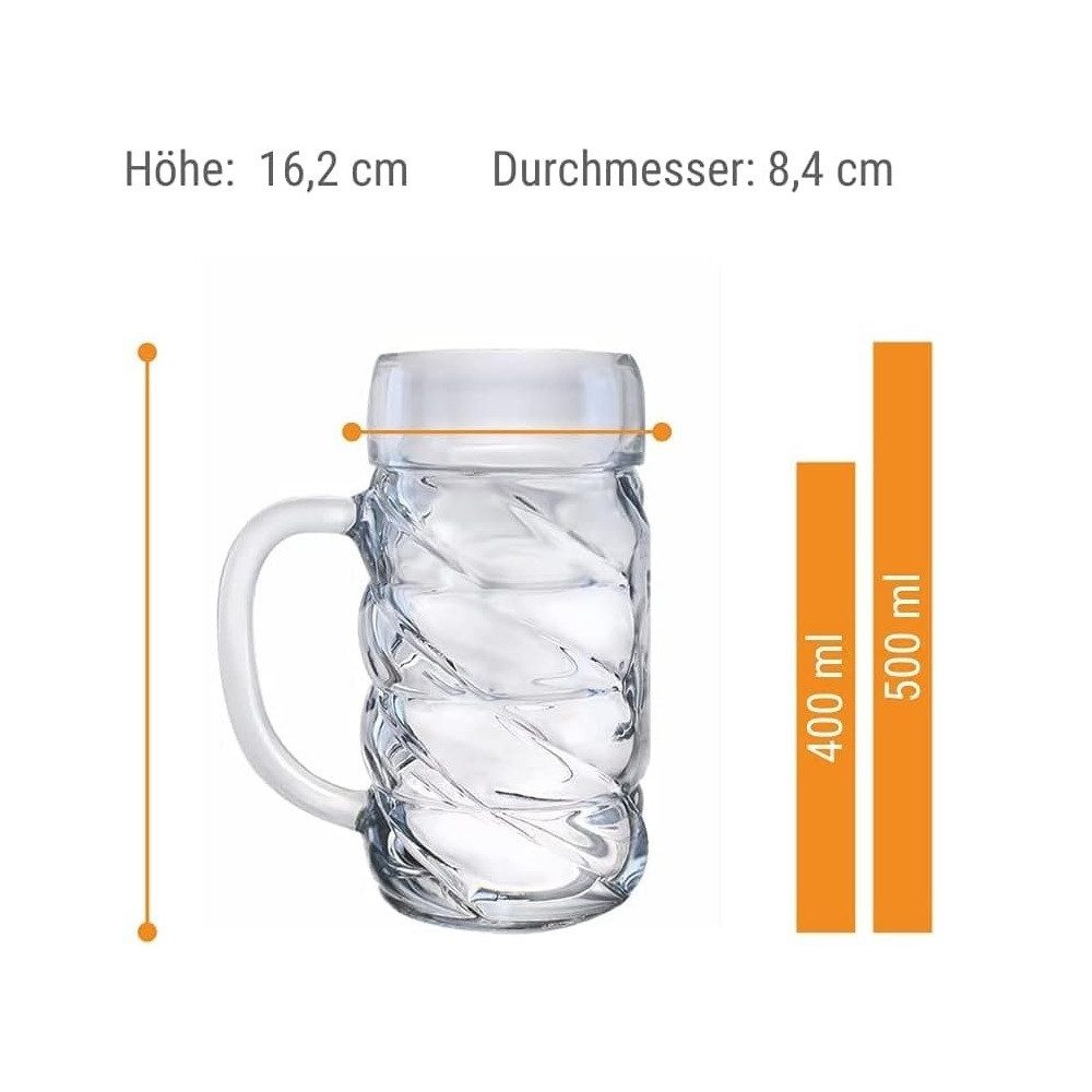 Stölzle-Oberglas Bierglas Stölzle Oberglas Diamond Bierkrug 0,5 l 6er Set, Kristallglas