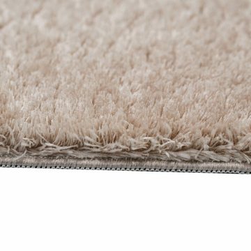 Teppich Flauschiger Teppich in sandfarben, TeppichHome24, rechteckig