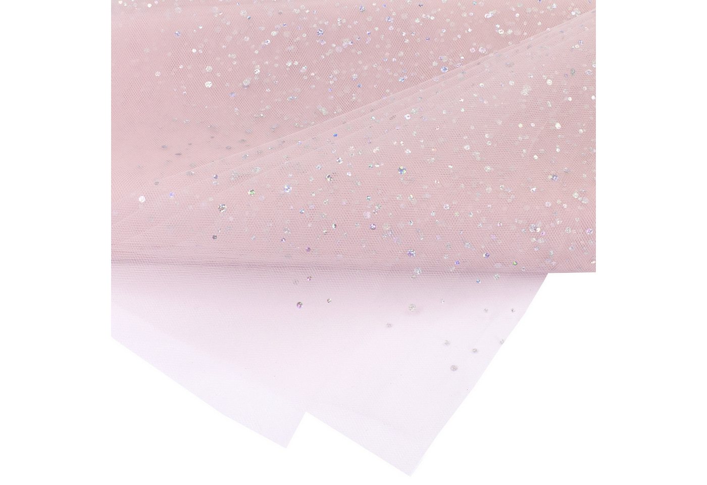 Creativery Stoff, Tüll Stoff mit Glitzer Punkten 150cm x 3m Hellrosa