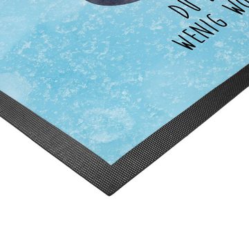 Fußmatte 50 x 75 cm Pinguin Pärchen - Eisblau - Geschenk, Hochzeit, Liebe, Fuß, Mr. & Mrs. Panda, Höhe: 0.3 mm, Charakteristische Designs