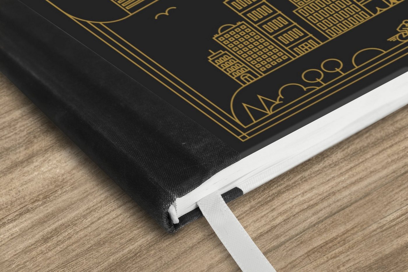 Thumbnail - MuchoWow Notizbuch New York - Skyline - Schwarz - Gold, Notebook, Notizblock a5, Tagebuch, Journal Liniert