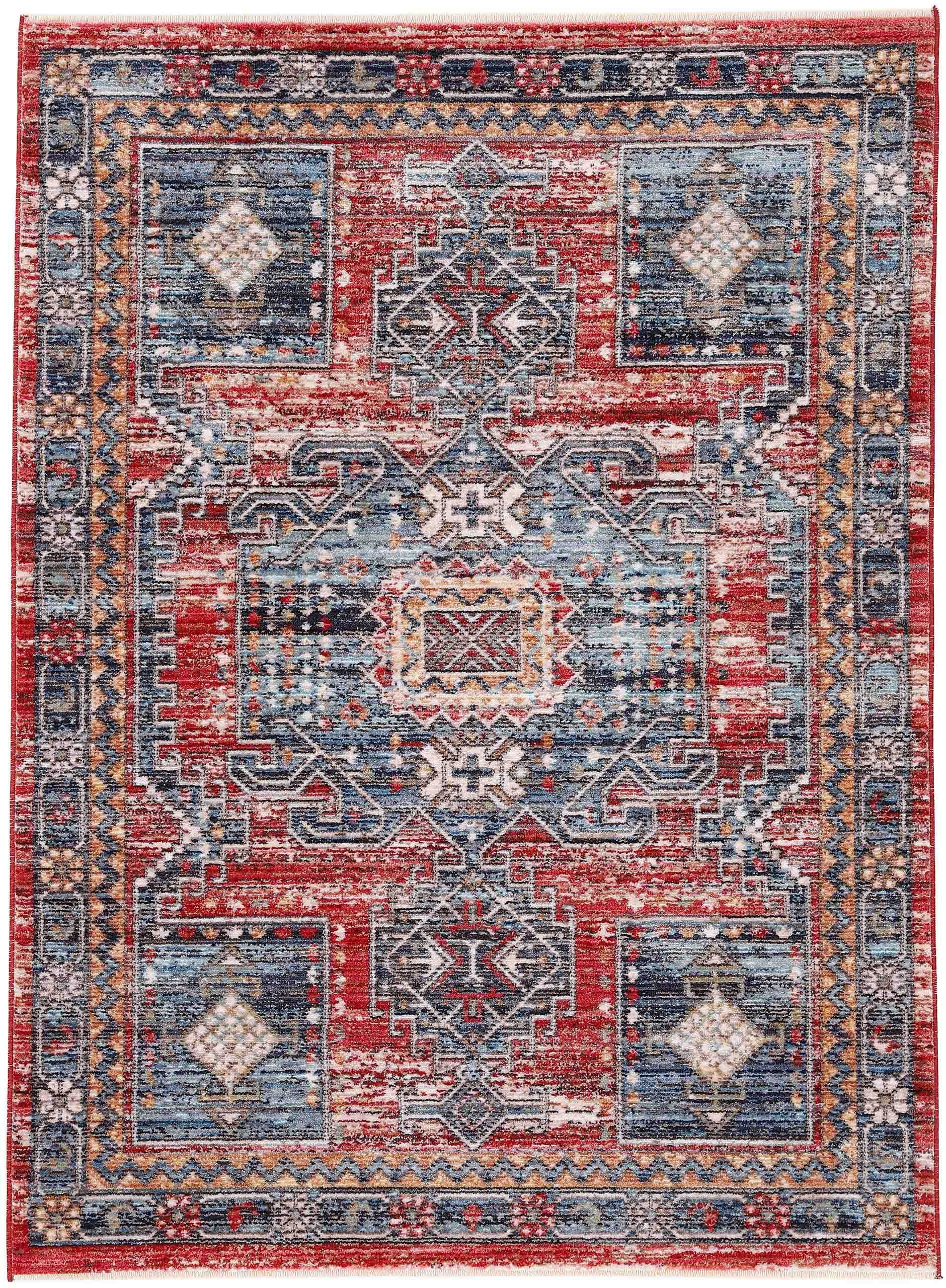 carpetfine Teppich Phoenix, rechteckig, Höhe: 6 mm, Vintage Orient Look, mit Fransen, Wohnzimmer