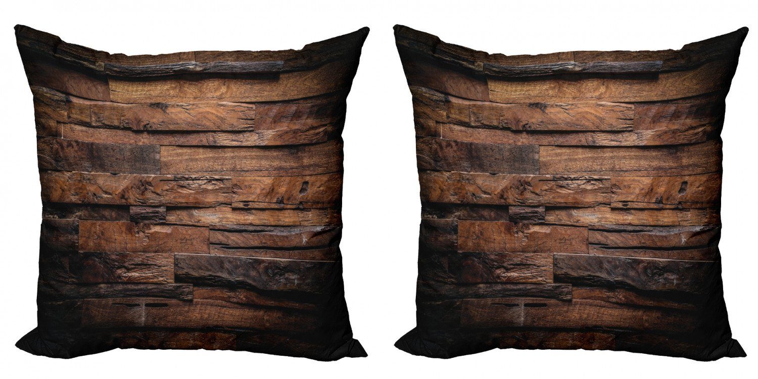 Kissenbezüge Modern Accent Doppelseitiger Raue Schokolade Dunkle Holz (2 Digitaldruck, Abakuhaus Stück)