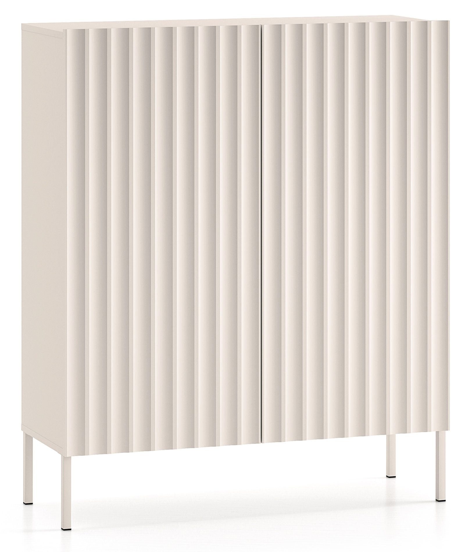 Selsey Highboard DERRIVA, 2-türig mit geriffelten Fronten, 3 Fächern, 120x100x37 cm