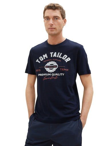 TOM TAILOR T-Shirt mit großem Logofrontprint sky captain blue | T-Shirts