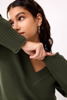 Next V-Ausschnitt-Pullover Pullover mit V-Ausschnitt im Rippmix (1-tlg)