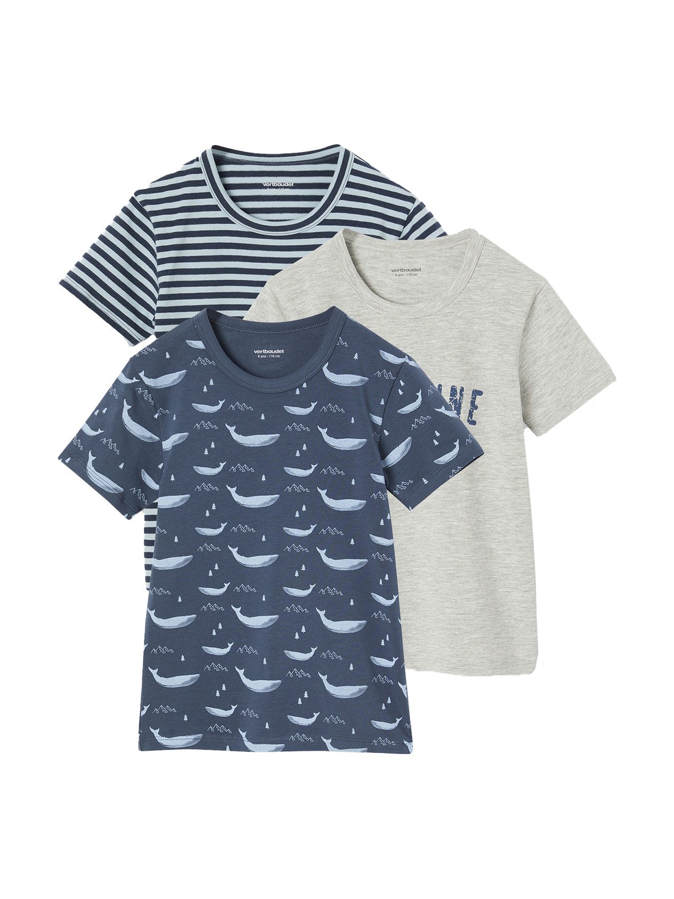 Unterhemd 3er-Pack Jungen T-Shirts mit Walmotiv